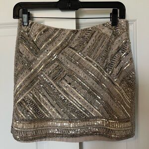 Club Monaco Gold and Silver Sequin Mini Skirt